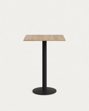 Высокий садовый столик Esilda натуральный на черном металлическом основании 60 x 60 x 96 см