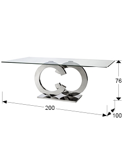 Обеденный стол Casandra стальной 200 см от интернет-магазина IDODOM.RU