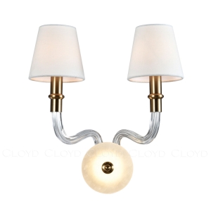 Бра Cloyd SHERINGTON-A W3 / шир. 35 см - абажуры - латунь (арт.20357)