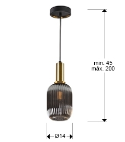 Подвесной светильник Norma 1L дымчатый от интернет-магазина IDODOM.RU