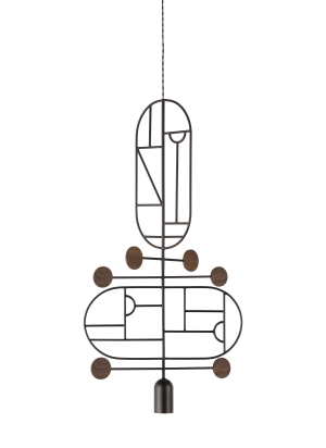 Подвесной светильник Wooden Dots WDS13 graphite/walnut