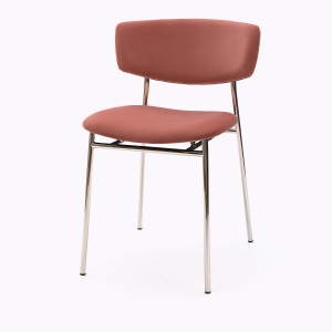 Стул Deimos, микровелюр розовый, опоры хром