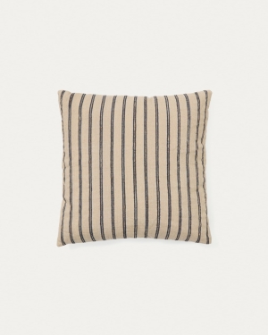 Caliu Чехол для подушки серо-бежевый шелк и хлопок 45 x 45 см