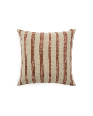 Чехол для подушки Naila из полиэстра терракотового цвета в контрастную полоску 50 х 50 см