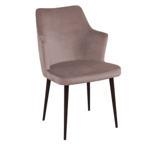 Стул с подлокотниками Hunt, бархат пепельно-бежевый 25 / чёрный конус