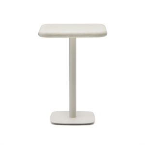 Уличный стол Dina высокий белый из цемента и стали со столешницей 70х70 см