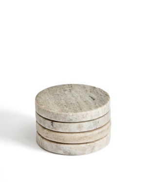 Набор Zera из 4  мраморных подставок бежевого цвета