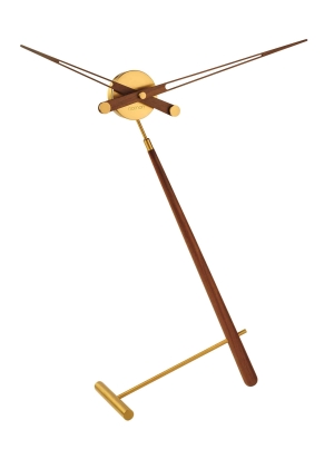 Настольные часы Puntero G латунь-орех