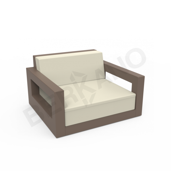 Кресло уличное с комплектом пластиковых подушек Street Quarter Cappuccino, Bone Brown