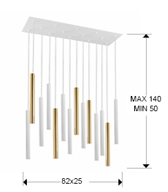 Подвесной светильник Varas 14L белый/золотой от интернет-магазина IDODOM.RU