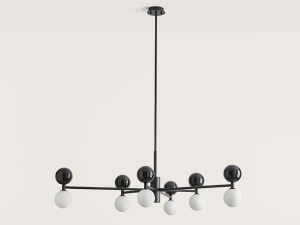 Люстра Dalt 6L черный металл - черный мрамор