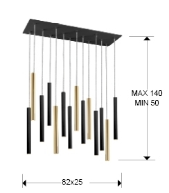 Подвесной светильник Varas 14L золото/черный DIM от интернет-магазина IDODOM.RU