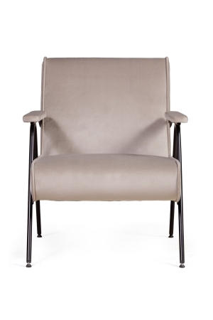 Кресло Andy с мягкими подлокотниками, бархат пепельно-бежевый 25