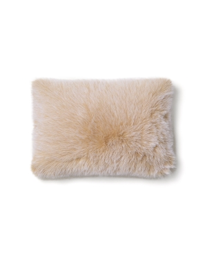 Чехол на подушку из искусственного меха Lisara цвета экрю 40 x 60 см