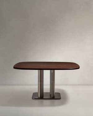 Стол Melvar из 100% орехового шпона с основанием из стали 150 x 150