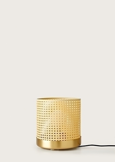 Настольная лампа Stan латунный металл - натуральный ротанг от интернет-магазина IDODOM.RU