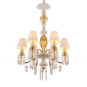 Люстра Cloyd LOTTIE-B C6 / Ø56 см- бел.-золотая керамика (арт.11211)