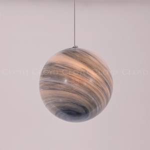 Подвесной светильник Cloyd LAPETUS P1 / Ø15 см - хром - синее стекло (арт.11313)