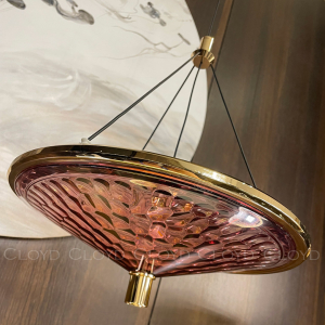 Подвесной светильник Cloyd FANTOM P1 / Ø32 см- красный - золото (арт.11249)