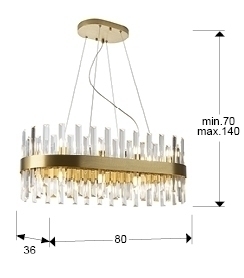 Люстра овальная Grace 20L золотая от интернет-магазина IDODOM.RU