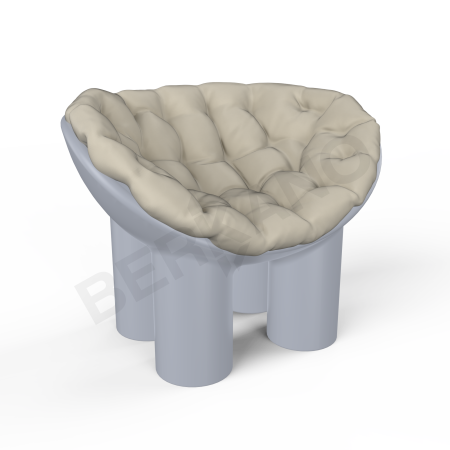 Кресло SLON Concrete Gray, Bone Brown