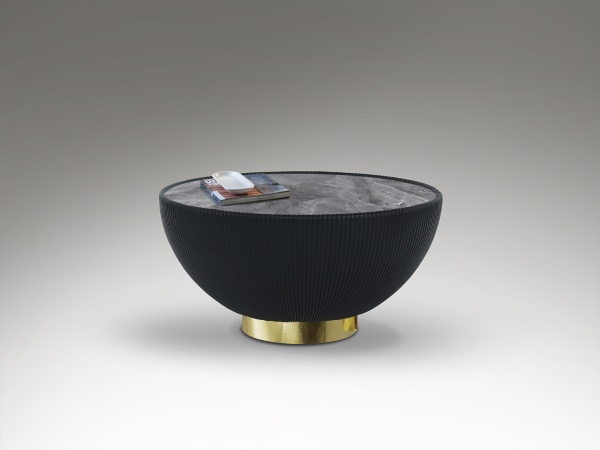 Круглый журнальный столик Candy черный-латунь от интернет-магазина IDODOM.RU