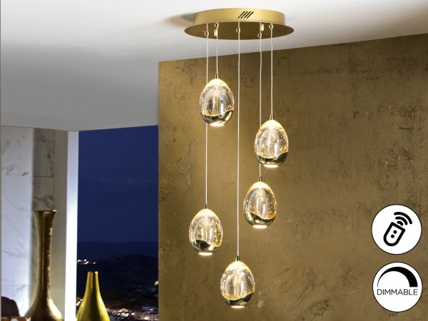 Люстра Rocio LED 5L DIM золотая от интернет-магазина IDODOM.RU