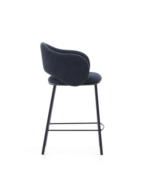 Полубарный стул Maina из синей ткани и стальными ножками с синей отделкой 65 от интернет-магазина IDODOM.RU