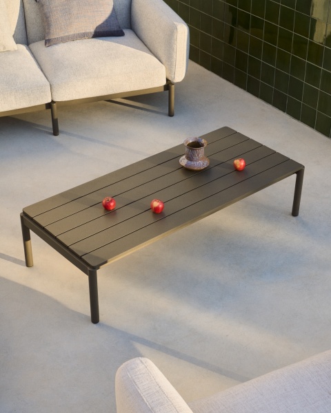 Журнальный столик Sorells из зеленого алюминия 63 x 149 см от интернет-магазина IDODOM.RU