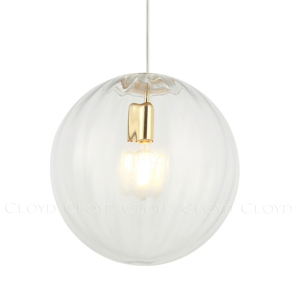 Подвесной светильник Cloyd BRINN-B P1 / Ø30 см - золото - прозрачн. стекло (арт.11597) от интернет-магазина IDODOM.RU