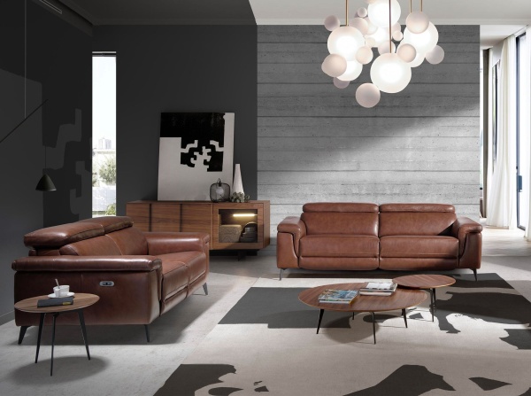 Диван 2-х местный 5319-2P-M1595 /6116 с реклайнером коричневый от интернет-магазина IDODOM.RU