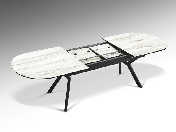 Раздвижной обеденный стол Antea меламиновый топ с отделкой белый мрамор от интернет-магазина IDODOM.RU