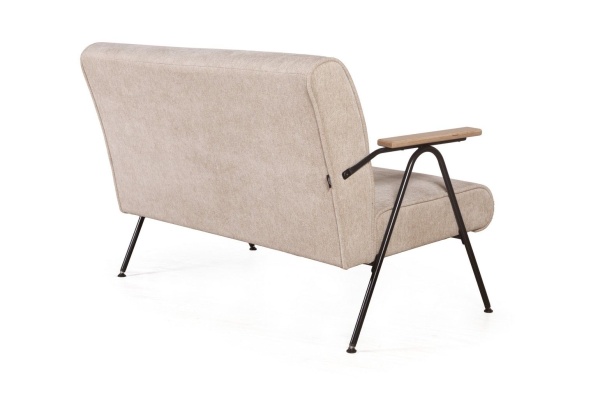 Andy диван двухместный с деревянными подлокотниками, шенилл Shantal beige от интернет-магазина IDODOM.RU