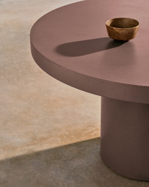 Aiguablava Журнальный столик терракотовый цементный Ø120 см от интернет-магазина IDODOM.RU