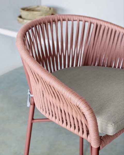 Полубарный стул Yanet из терракотовой веревки от интернет-магазина IDODOM.RU