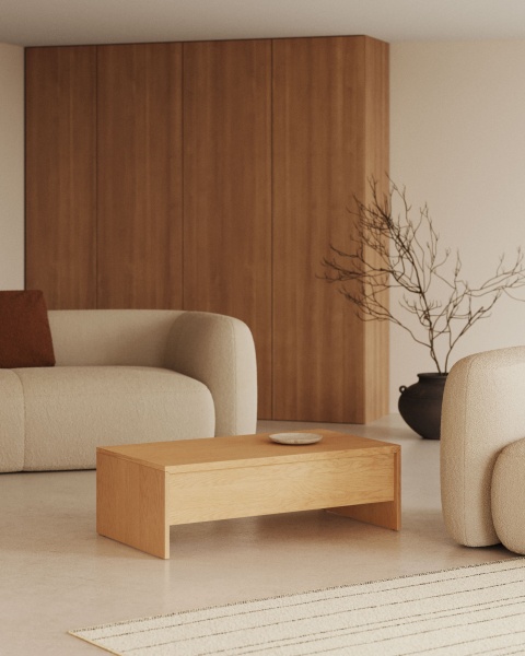 Abilen Подъемный журнальный столик из дуба 110 x 60 см FSC 100% от интернет-магазина IDODOM.RU