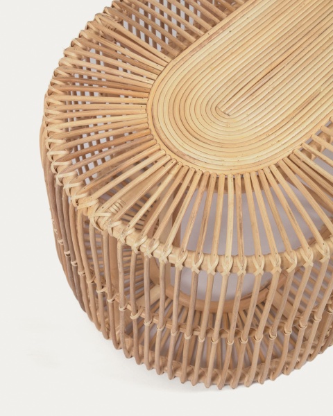 Журнальный столик Lael из ротанга с натуральной отделкой Ø 110 x 60 см от интернет-магазина IDODOM.RU