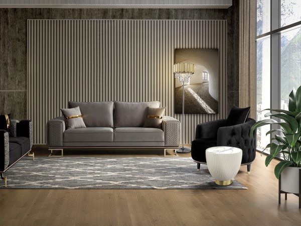 Круглый приставной столик Candy белый-латунь от интернет-магазина IDODOM.RU