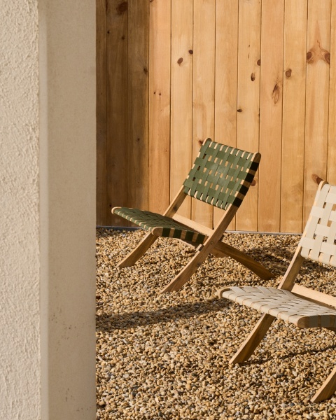 Складное кресло Chabeli из массива акации и шнура зеленого цвета от интернет-магазина IDODOM.RU