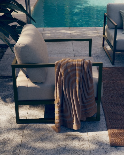 Comova Уличное кресло из алюминия светло-серое с зеленым алюминиевым каркасом от интернет-магазина IDODOM.RU