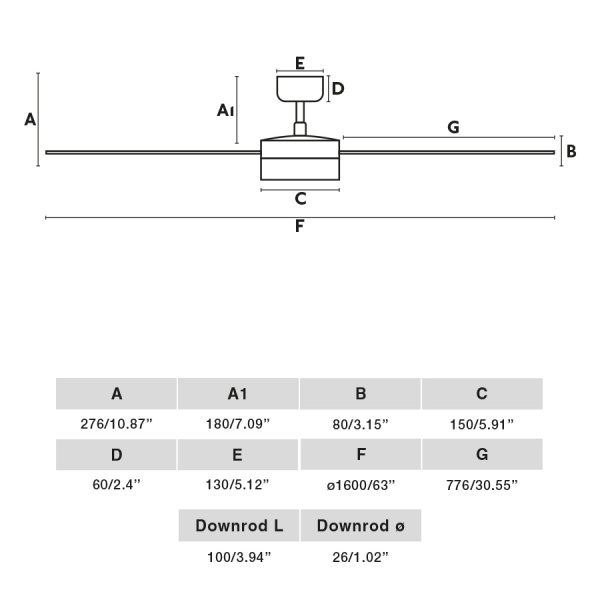 Потолочный вентилятор CRUISER XL Ш1600MM черный 3 PALAS 18W LED DIM TUYA от интернет-магазина IDODOM.RU
