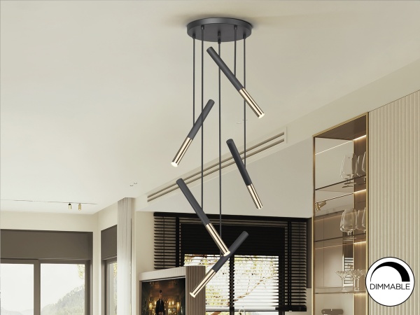 Люстра Edna 5L черный / золотой от интернет-магазина IDODOM.RU