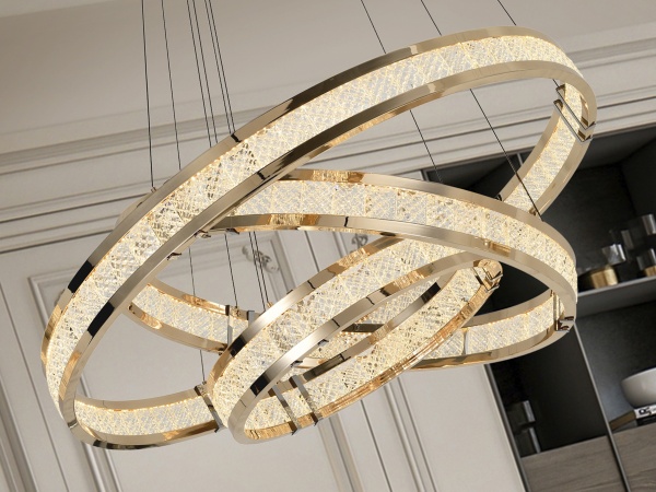 Lorian Люстра с 3 кольцами блестящее золото от интернет-магазина IDODOM.RU