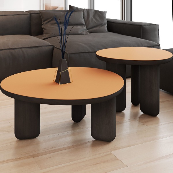 Журнальный столик Momo D600 массив / пластик fenix оранжевый от интернет-магазина IDODOM.RU