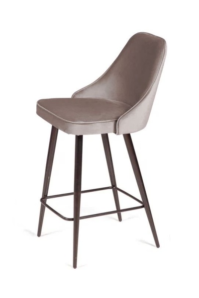 Стул полубарный Oliver, бархат пепельно-бежевый 25/ чёрный конус от интернет-магазина IDODOM.RU