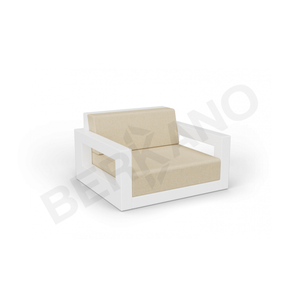 Кресло Quarter lounge с подушками Snow White, Bone Brown