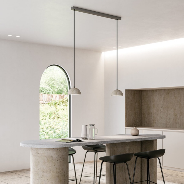 Подвесной светильник Big Dussa черный металл / травертин от интернет-магазина IDODOM.RU