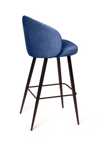 Стул полубарный Mont Blanc, бархат синий 29 / черный конус от интернет-магазина IDODOM.RU