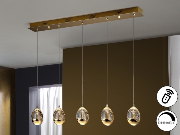Подвесной светильник Rocio 5L золотой DIMMABLE от интернет-магазина IDODOM.RU