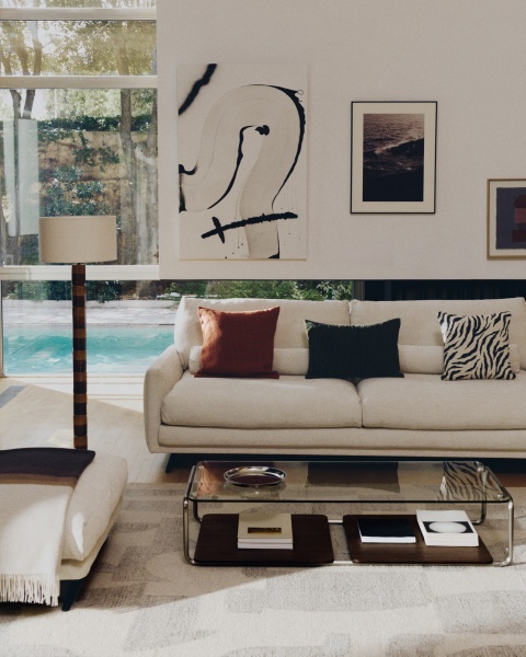 Торшер Mavran из коричневой керамики с хлопковым абажуром от интернет-магазина IDODOM.RU